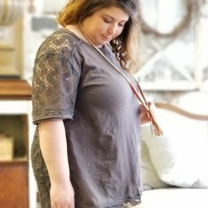 Crochet Back and sleeve Tee